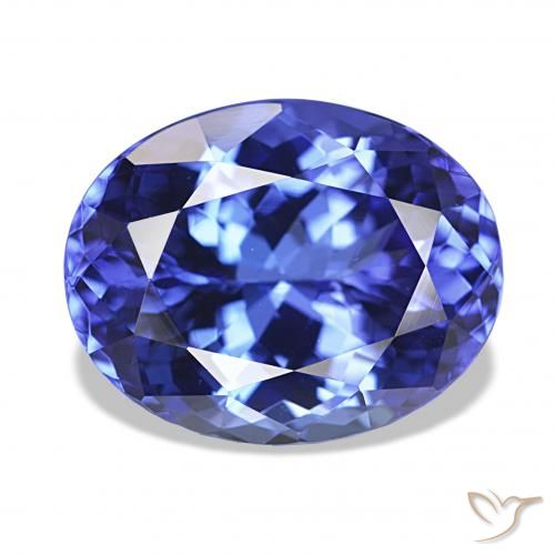 Tanzanita Azul violeta oscuro natural de 5.87 ct, Ovalada, IF