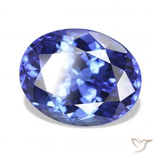 Tanzanita Azul violeta oscuro natural de 5.87 ct, Ovalada, IF