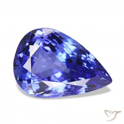 Tanzanita Azul violeta natural de 4.52 ct, En forma de pera, IF