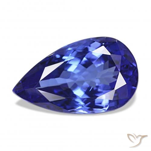Tanzanita Azul violeta natural de 4.38 ct, En forma de pera, VVS