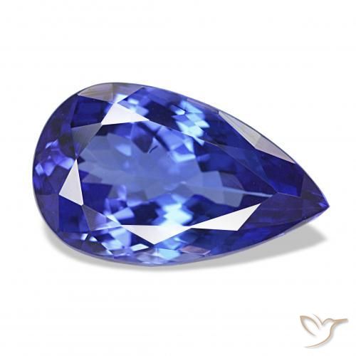 Tanzanita Azul violeta natural de 4.38 ct, En forma de pera, VVS