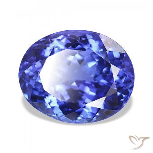Tanzanita Azul púrpura intenso natural de 4.87 ct, Ovalada, VVS