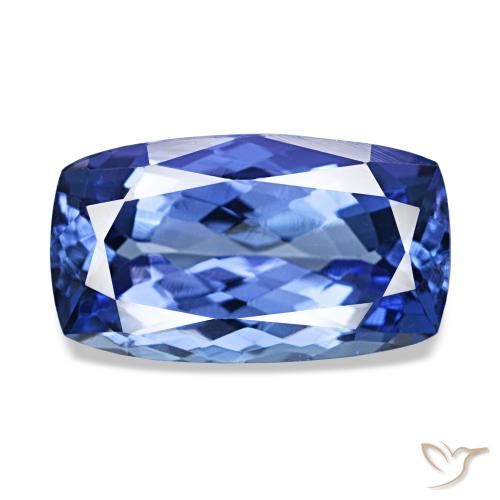 Tanzanita azul de 3,62 ct, cojín, VVS-VS