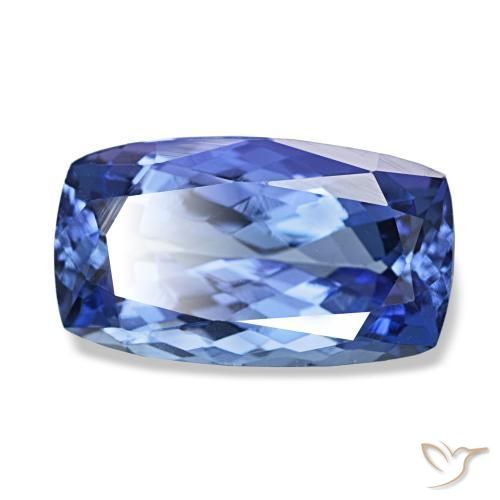 Tanzanita azul natural de 3,62 ct, corte cojín, VVS-VS