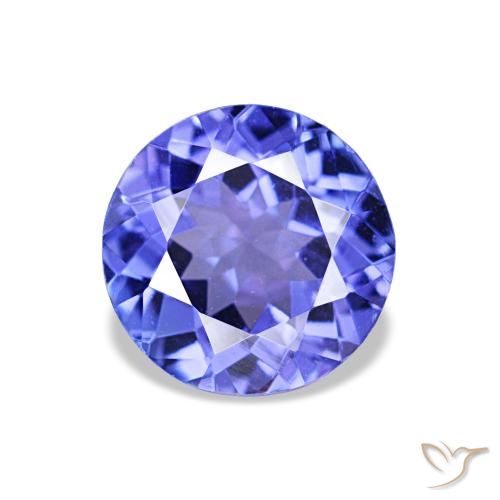 Tanzanita azul natural de 1,32 ct, corte redondo, VVS-VS