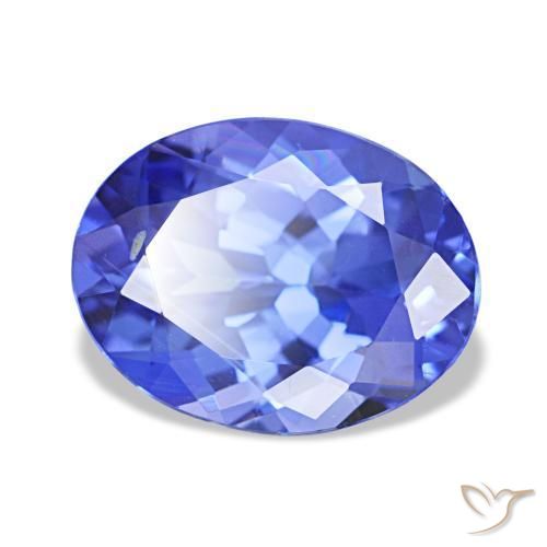 Tanzanita azul natural de 1,83 ct, corte óvalo, VVS
