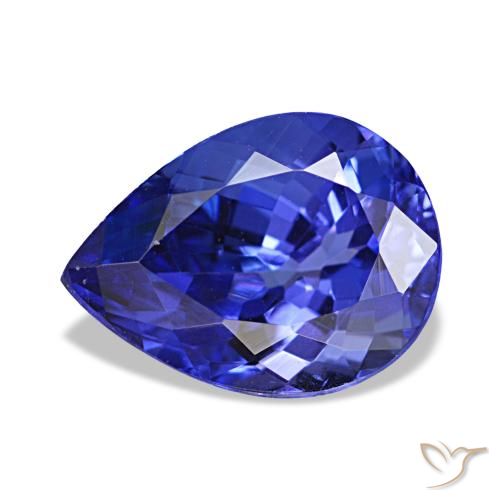 Tanzanita azul natural de 2,45 ct, en forma de pera, VVS
