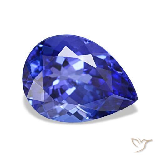 Tanzanita azul natural de 2,45 ct, en forma de pera, VVS