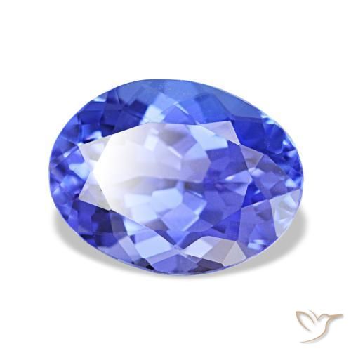 Tanzanita azul natural de 1,88 ct, corte óvalo, VVS