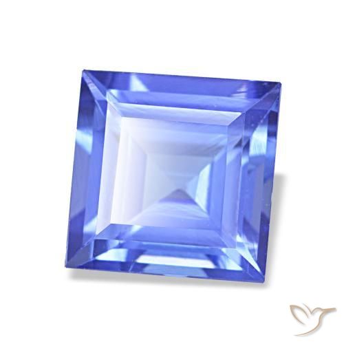 Tanzanita azul natural de 1,63 ct, cuadrado, VVS