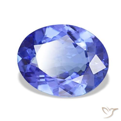 Tanzanita azul natural de 2,24 ct, corte óvalo, VVS