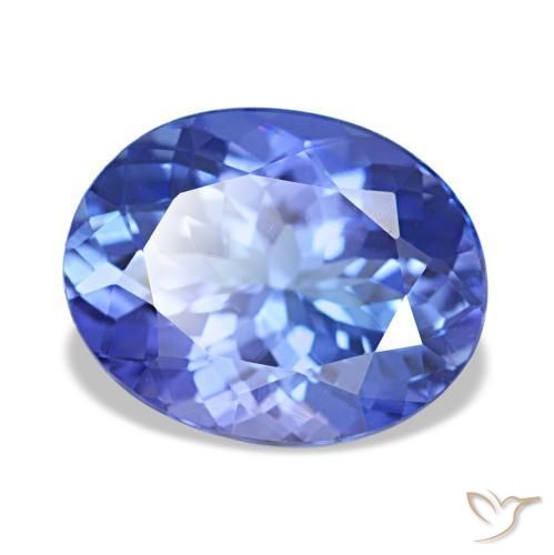 Tanzanita azul natural de 2,18 ct, corte óvalo, VVS