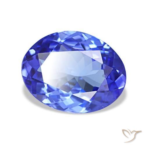 Tanzanita azul natural de 1,38 ct, corte óvalo, VVS