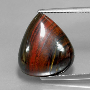 Tiger's eye matrix multicolor natural de 13,07 ct, en forma de pera, opaco