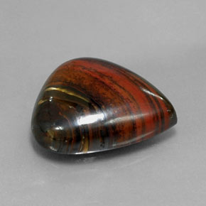 Tiger's eye matrix multicolor natural de 13,07 ct, en forma de pera, opaco