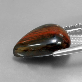 Tiger's eye matrix multicolor natural de 13,07 ct, en forma de pera, opaco