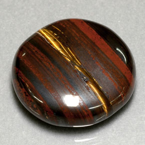 Tiger's eye matrix multicolor natural de 31,63 ct, corte redondo, opaco
