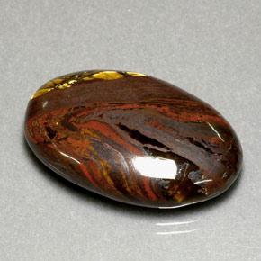 Tiger's eye matrix multicolor natural de 35,49 ct, corte óvalo, opaco