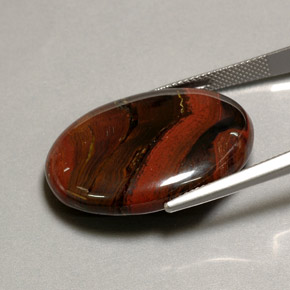 Tiger's eye matrix multicolor natural de 41,60 ct, corte óvalo, opaco
