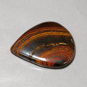 Tiger's eye matrix multicolor natural de 37,44 ct, en forma de pera, opaco