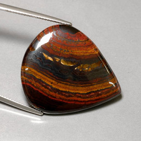 Tiger's eye matrix multicolor natural de 37,44 ct, en forma de pera, opaco
