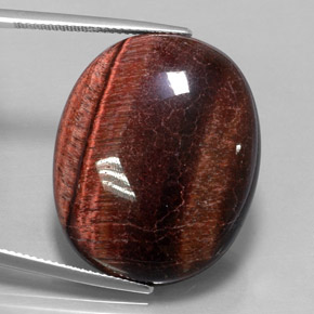 Tiger's eye matrix multicolor natural de 40,06 ct, corte óvalo, opaco