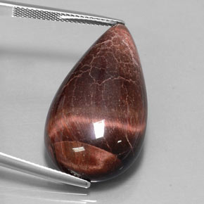 Tiger's eye matrix multicolor natural de 33,34 ct, en forma de pera, opaco