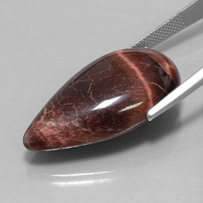 Tiger's eye matrix multicolor natural de 33,34 ct, en forma de pera, opaco