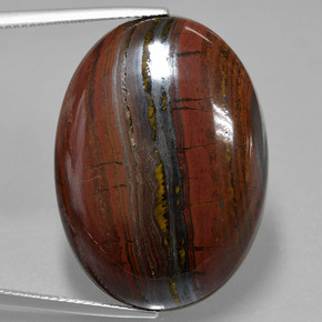 Matriz Ojo de Tigre Multicolor natural de 49.03 ct, Corte Óvalo, Opaco