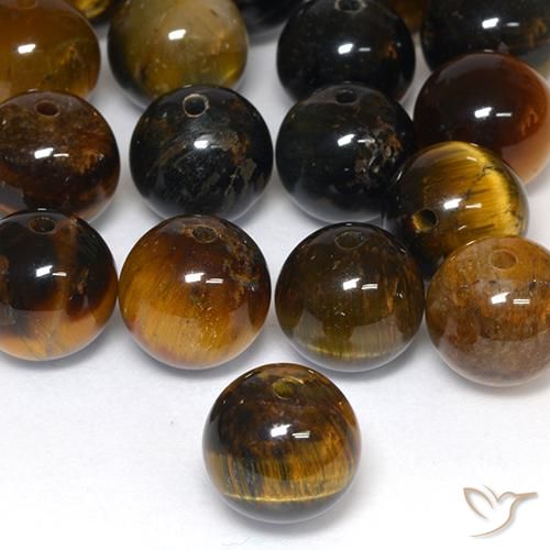 7.71ct Natural Marrón claro medio Matriz Ojo de Tigre, Esfera / Bola, Opaco