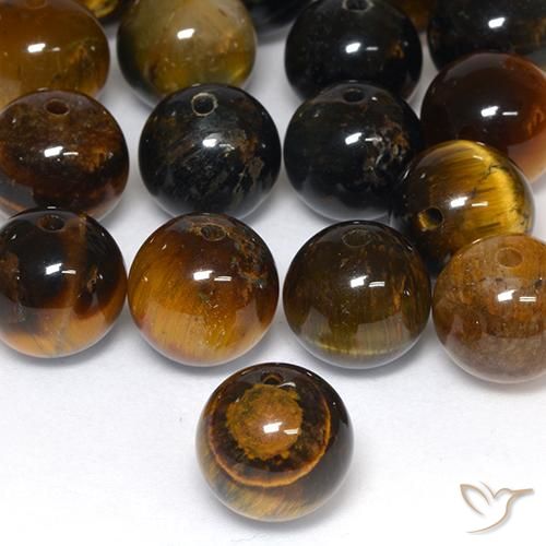 Matriz Ojo de Tigre Marrón claro medio natural de 7.71 ct, Esfera / Bola, Opaco