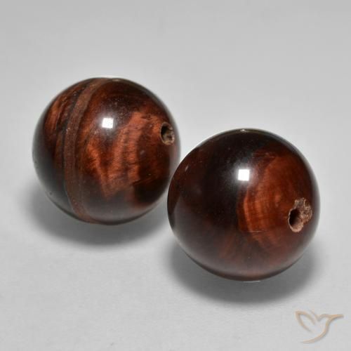 Gemas de Matriz Ojo de Tigre Marrón canela natural de 24.04 ct, Esfera / Bola, Opaco