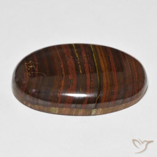 Matriz Ojo de Tigre Multicolor natural de 76.48 ct, Ovalada, Opaco