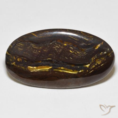 27.69ct Natural Multicolor Matriz Ojo de Tigre, Ovalada, Opaco