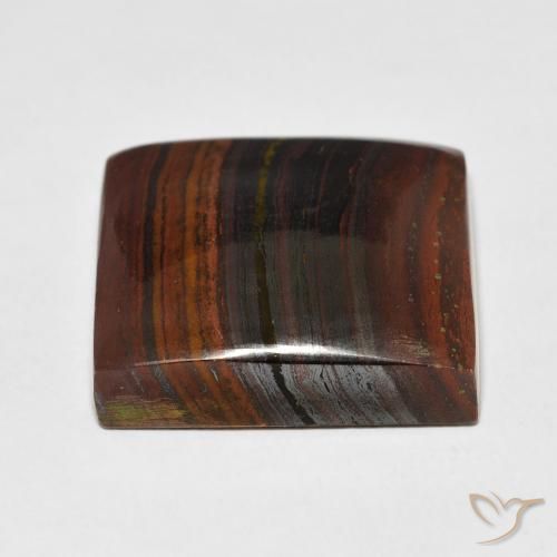 Matriz Ojo de Tigre Multicolor natural de 39.86 ct, Corte Baguette, Opaco