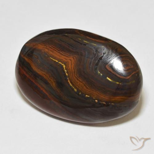 Matriz Ojo de Tigre Multicolor natural de 44.70 ct, Ovalada, Opaco