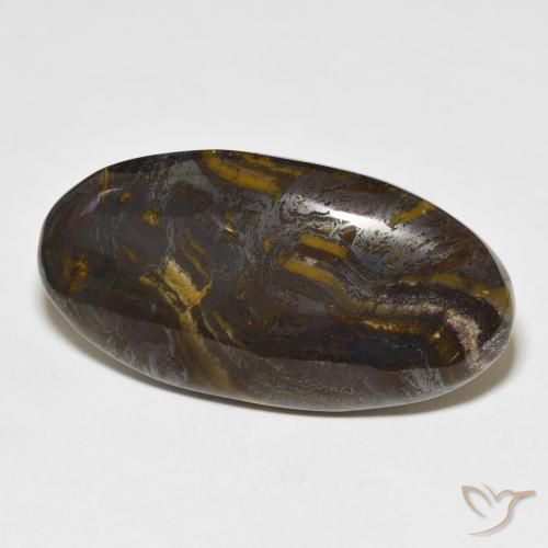 Matriz Ojo de Tigre Multicolor natural de 45.45 ct, Ovalada, Opaco