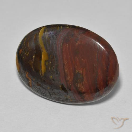 Matriz Ojo de Tigre Multicolor natural de 30.34 ct, Ovalada, Opaco