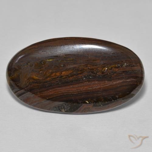 34.97ct Natural Multicolor Matriz Ojo de Tigre, Ovalada, Opaco