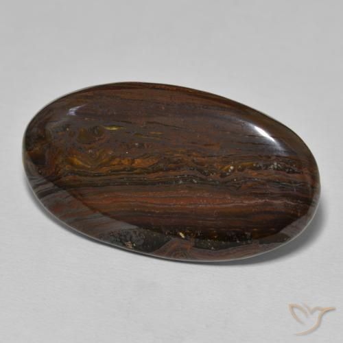 Matriz Ojo de Tigre Multicolor natural de 34.97 ct, Ovalada, Opaco