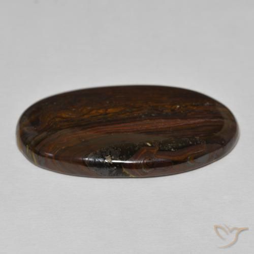 Matriz Ojo de Tigre Multicolor natural de 34.97 ct, Ovalada, Opaco
