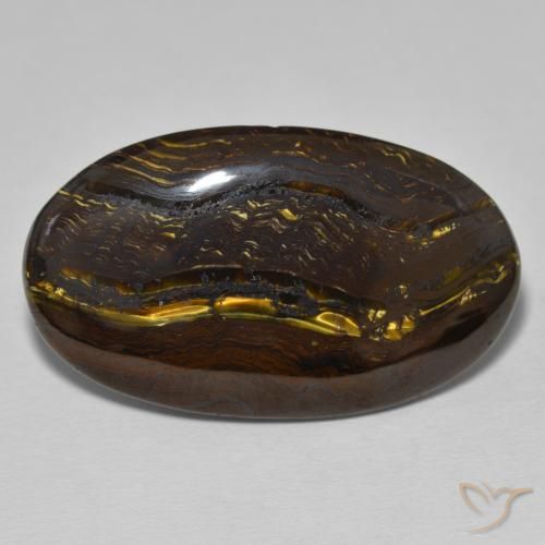 37.26ct Natural Multicolor Matriz Ojo de Tigre, Ovalada, Opaco