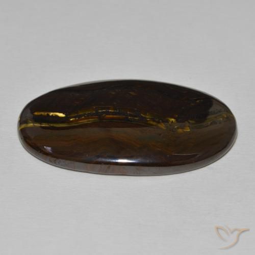 Matriz Ojo de Tigre Multicolor natural de 37.26 ct, Ovalada, Opaco