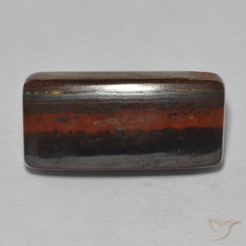 15.91ct Natural Multicolor Matriz Ojo de Tigre, Corte Baguette, Opaco