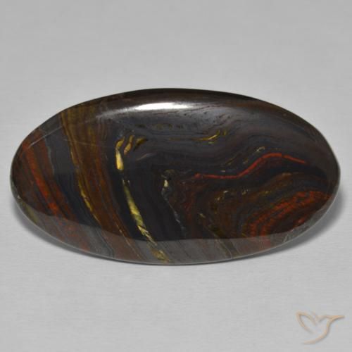 42.75ct Natural Multicolor Matriz Ojo de Tigre, Ovalada, Opaco