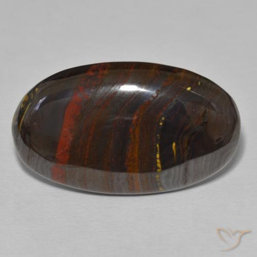 31.26ct Natural Multicolor Matriz Ojo de Tigre, Ovalada, Opaco