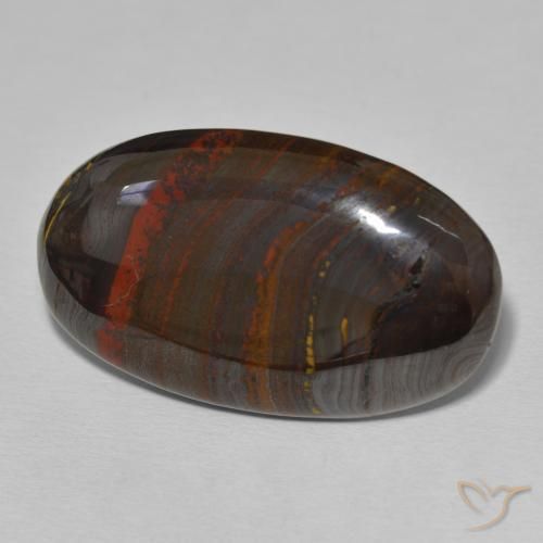 Matriz Ojo de Tigre Multicolor natural de 31.26 ct, Ovalada, Opaco