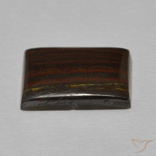 Matriz Ojo de Tigre Multicolor natural de 6.07 ct, Corte Baguette, Opaco