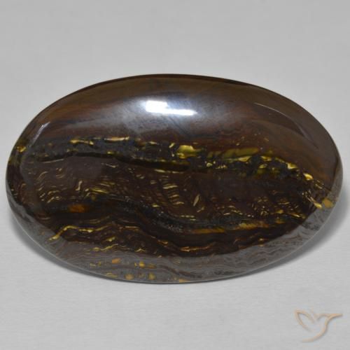 44.07ct Natural Multicolor Matriz Ojo de Tigre, Ovalada, Opaco
