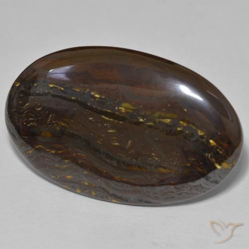 Matriz Ojo de Tigre Multicolor natural de 44.07 ct, Ovalada, Opaco